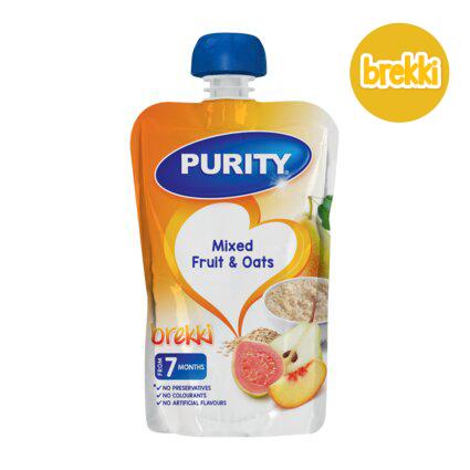 Purity pouch brekki mixed fruits, oat 110ml Single packaging - available at Beks Ghana