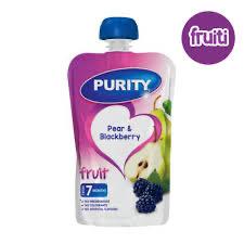 Purity pouch Pear and blackberry 110ml Single packaging - available at Beks Ghana