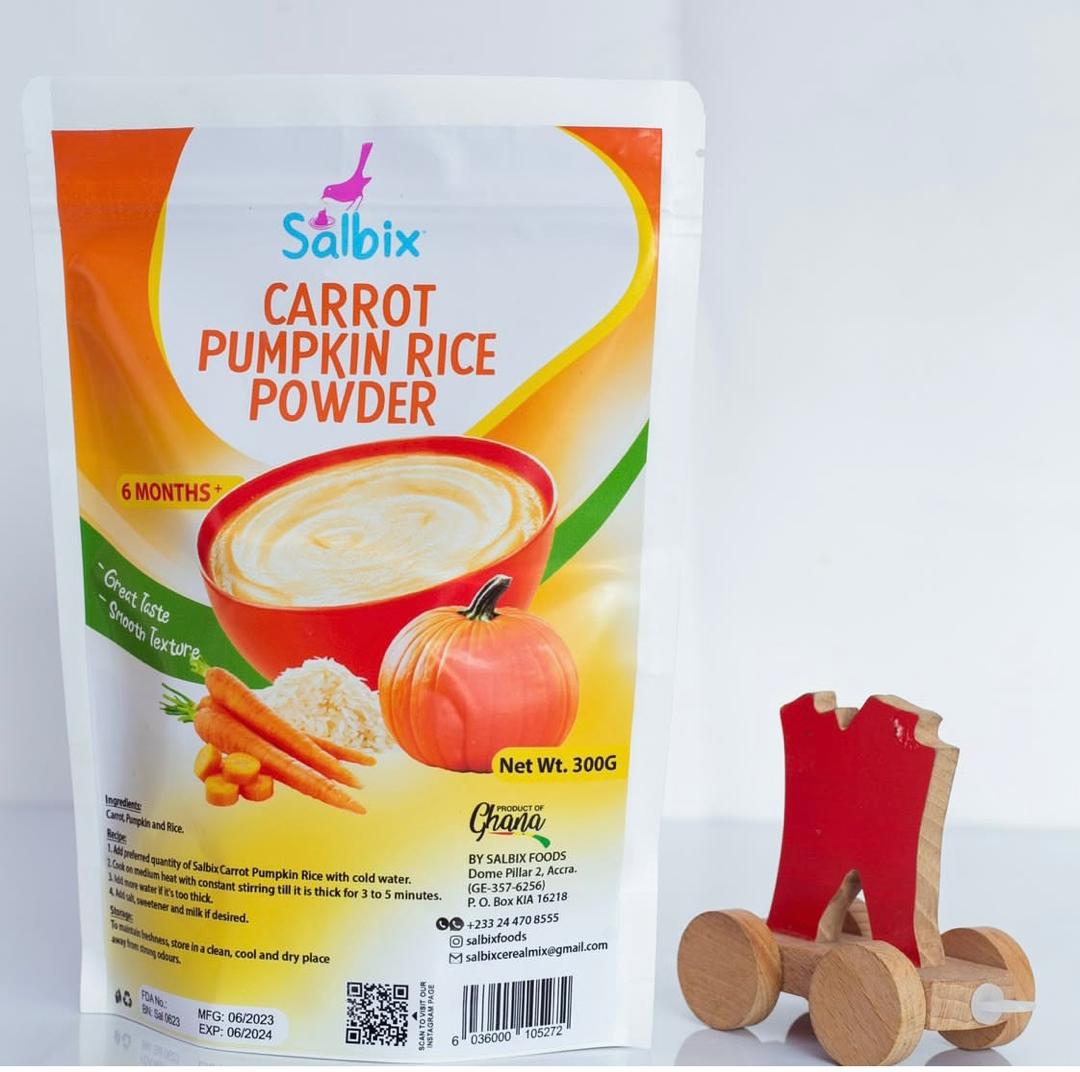Salbix Carrot pumpkin rice powder 350g Single packaging - available at Beks Ghana