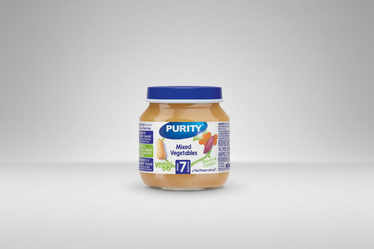 Purity Small Mixed Vegetables  (125ml) single packaging - available at Beks Ghana
