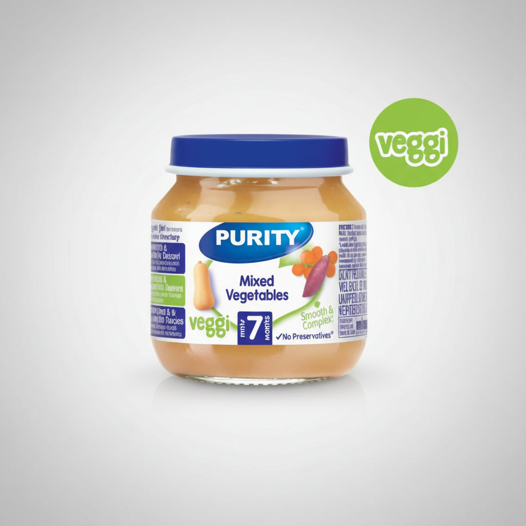 Purity Small Mixed Vegetables Tray (125gx6x4) packaging - available at Beks Ghana