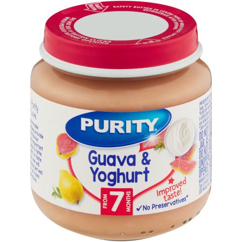 Purity small guava & yoghurt Pack (125g x 6) packaging - available at Beks Ghana