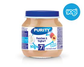 Purity small peaches & yoghurt Tray(125gx 6 x4) packaging - available at Beks Ghana