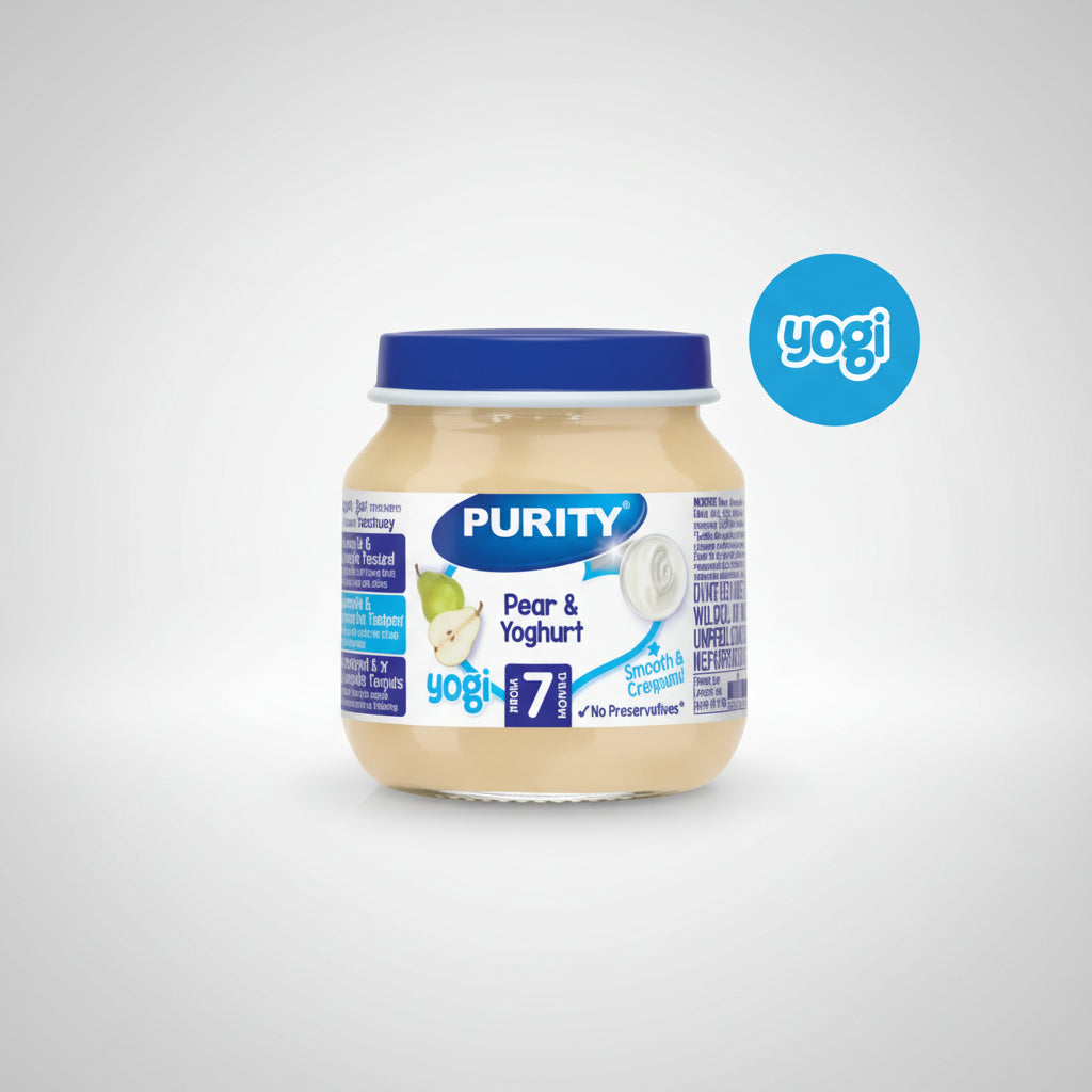 Purity Small Pear and Yoghurt Flavour pack (125ml x 6) packaging - available at Beks Ghana