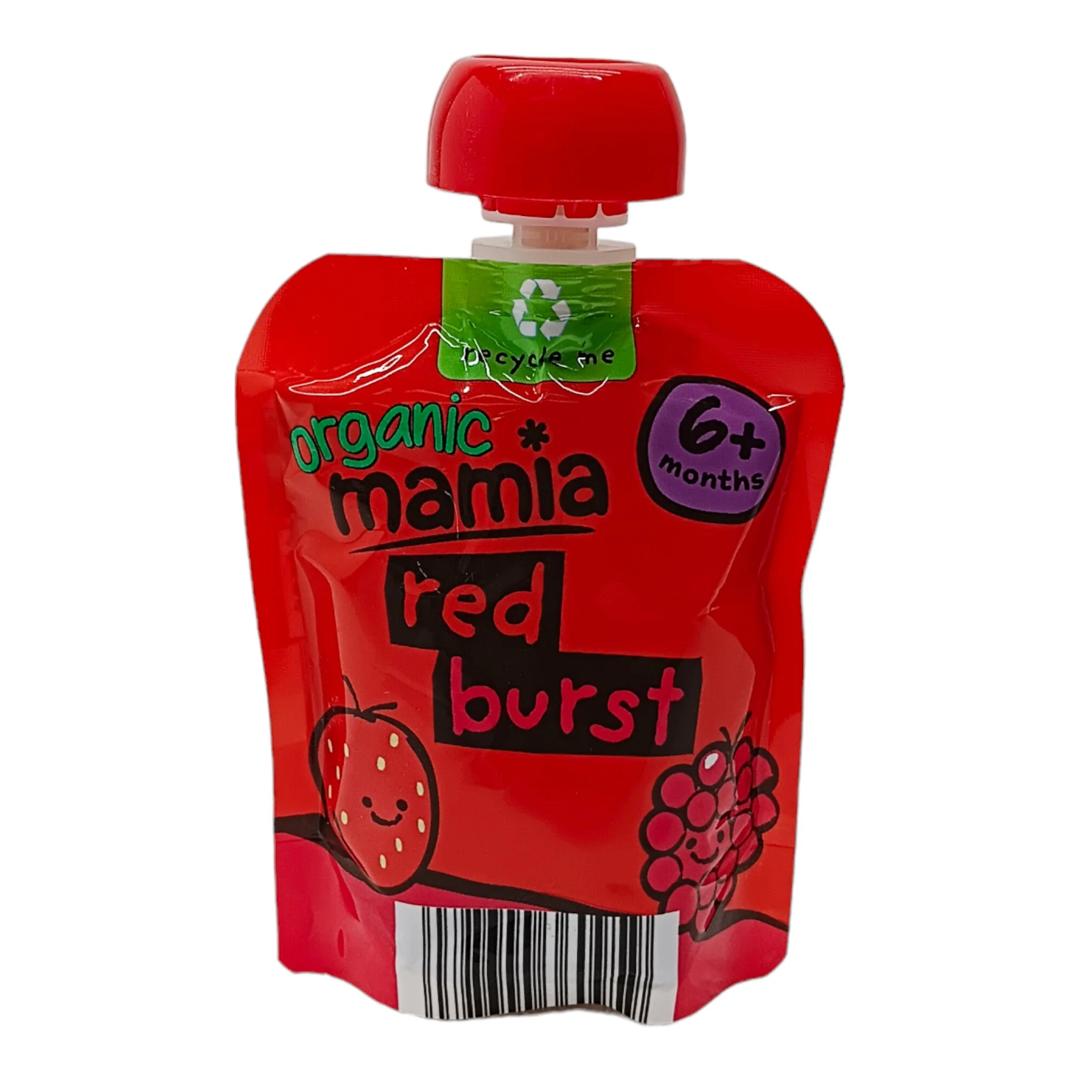 Organic Mamia Pouch Red burst packaging - available at Beks Ghana