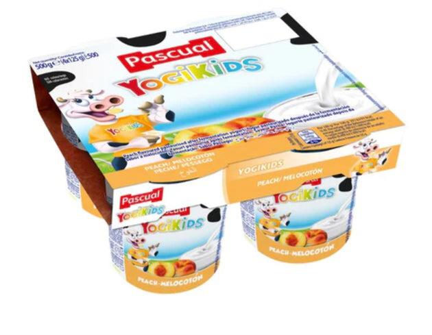 Pascual Yogikids Peach pack(120g x4 ) packaging - available at Beks Ghana