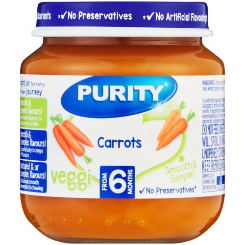 Purity Small carrots Tray (125ml Ã—6Ã—4) packaging - available at Beks Ghana