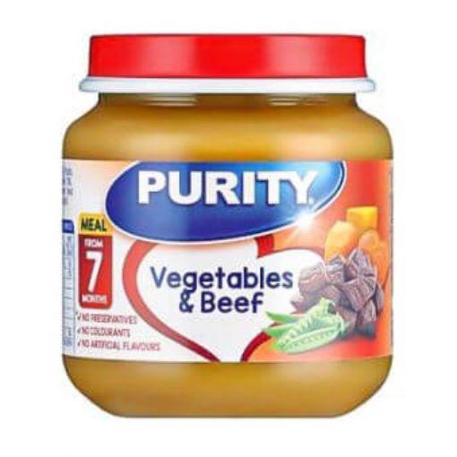 Purity Small vegetables &beef Pack (6Ã—125g) packaging - available at Beks Ghana