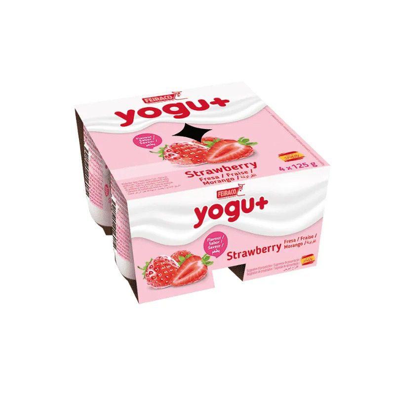 Yogu + Strawberry pack (125g x 4) packaging - available at Beks Ghana