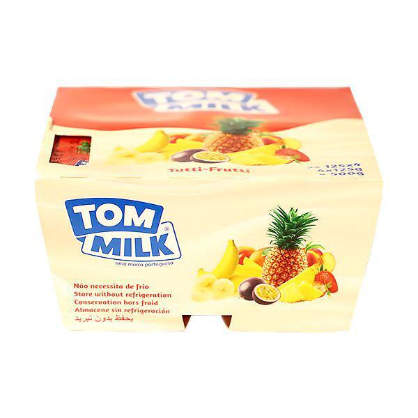Tom milk Fruit Salad packs(125g Ã—4) packaging - available at Beks Ghana