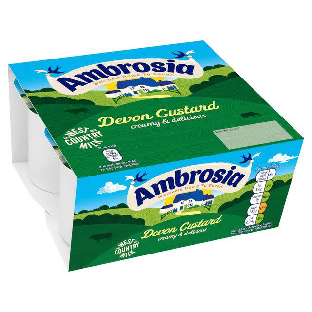Ambrosia Custard Vanilla (125g x4) Single packaging - available at Beks Ghana