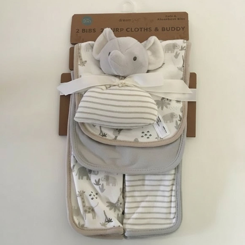 Dream Grow 5pcs 2 bibs , 2burp cloths and buddy – accessory item for kids