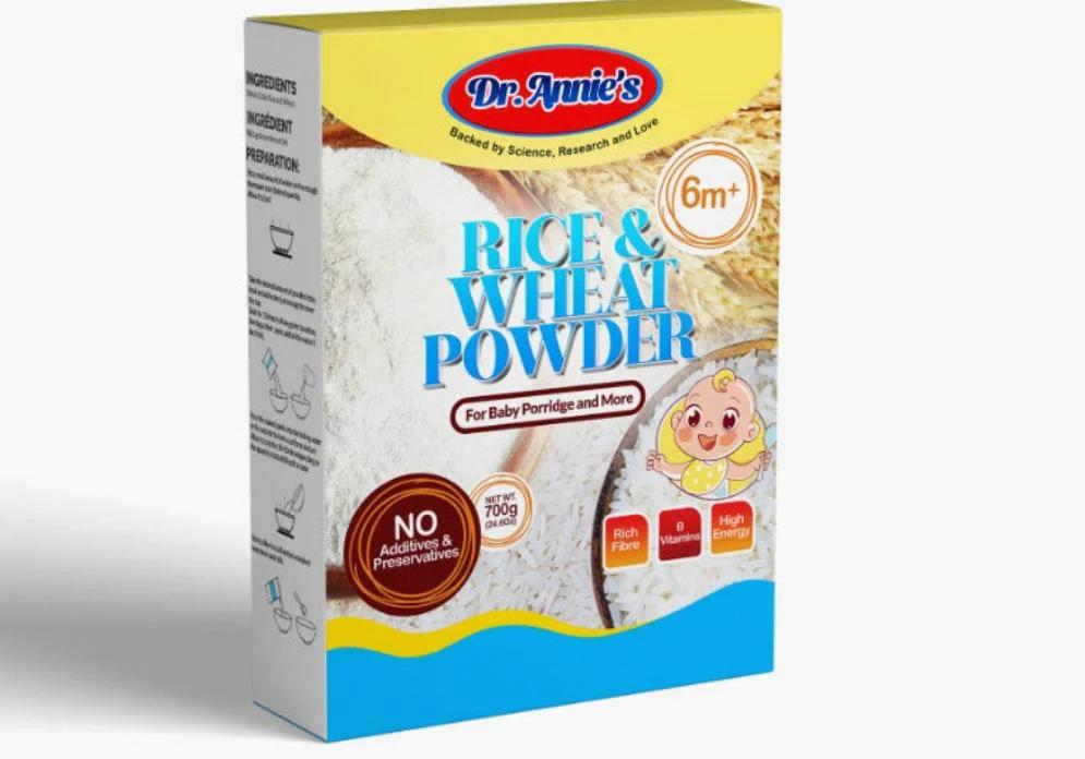 Dr. Annie's White Rice Powder (400g) packaging - available at Beks Ghana