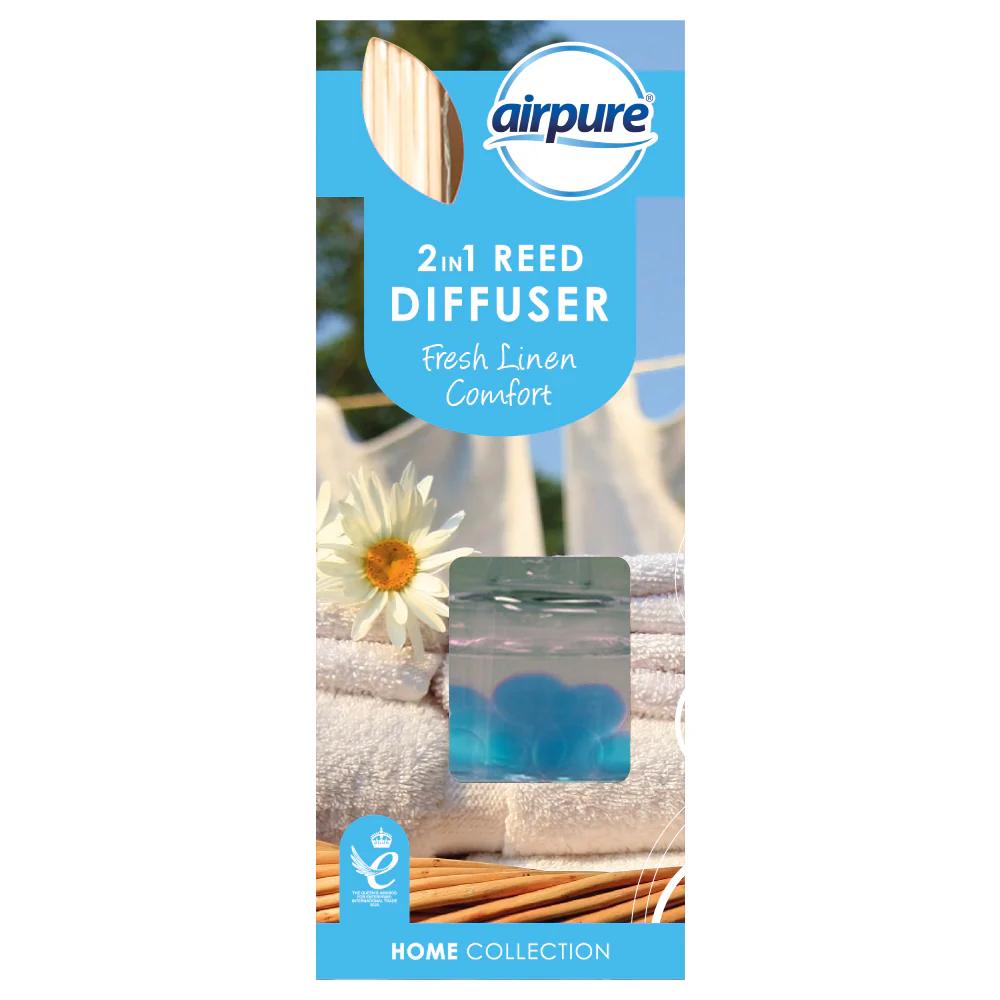 Air pure 2 in 1 reed diffuser fresh linen comfort – hygiene and toiletries product image