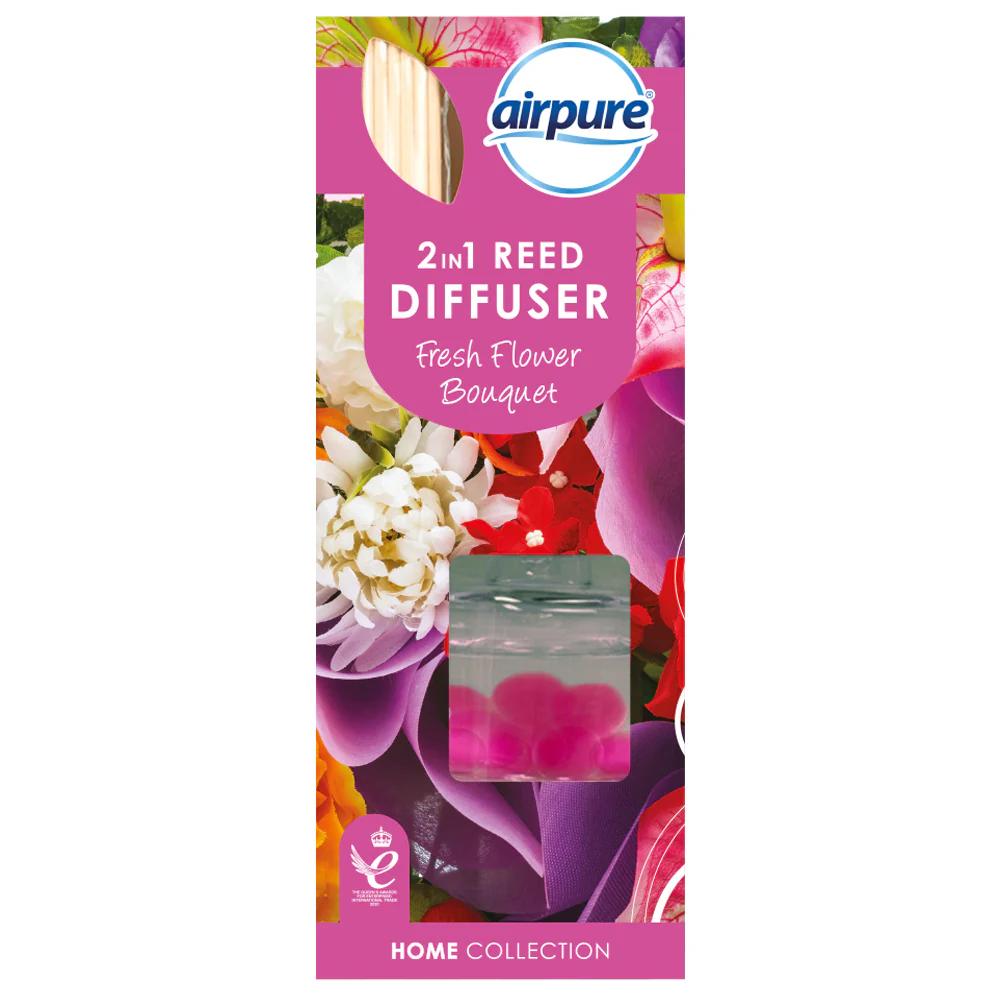 Air pure 2 in 1 reed diffuser fresh boutique flower – hygiene and toiletries product image