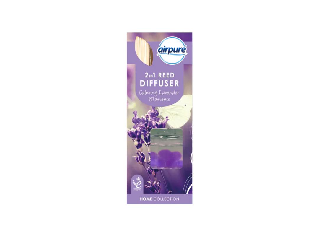 Air pure 2 in 1 reed diffuser calming lavender flower – hygiene and toiletries product image