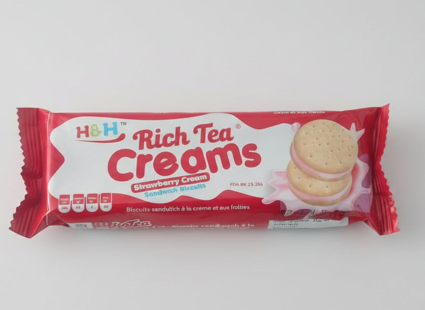 H & H Rich Tea Strawberry Creams pack of 12 – product photo from Beks Ghana
