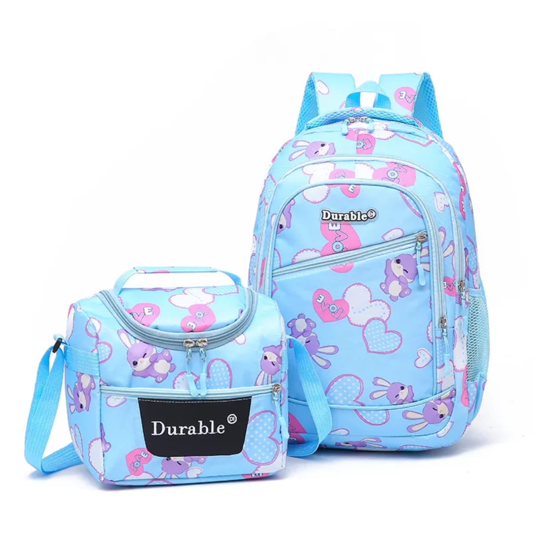 Durable 2 in 1 Bag Pack (Bag & Lunch Bag)+ Free Pencil