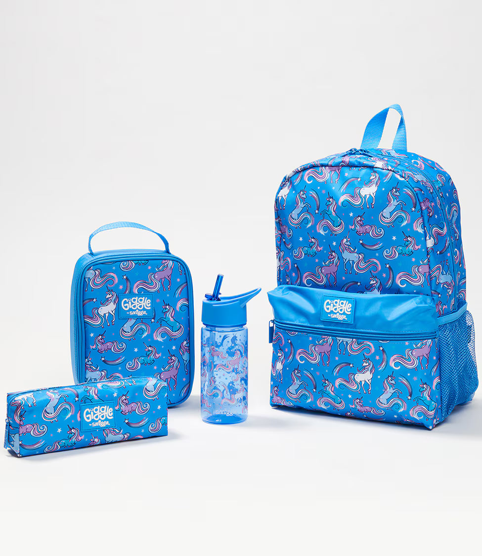 Giggle by Smiggle 4-piece Set (Backpack, Lunch Box, Pencil Case & Drink Bottle)