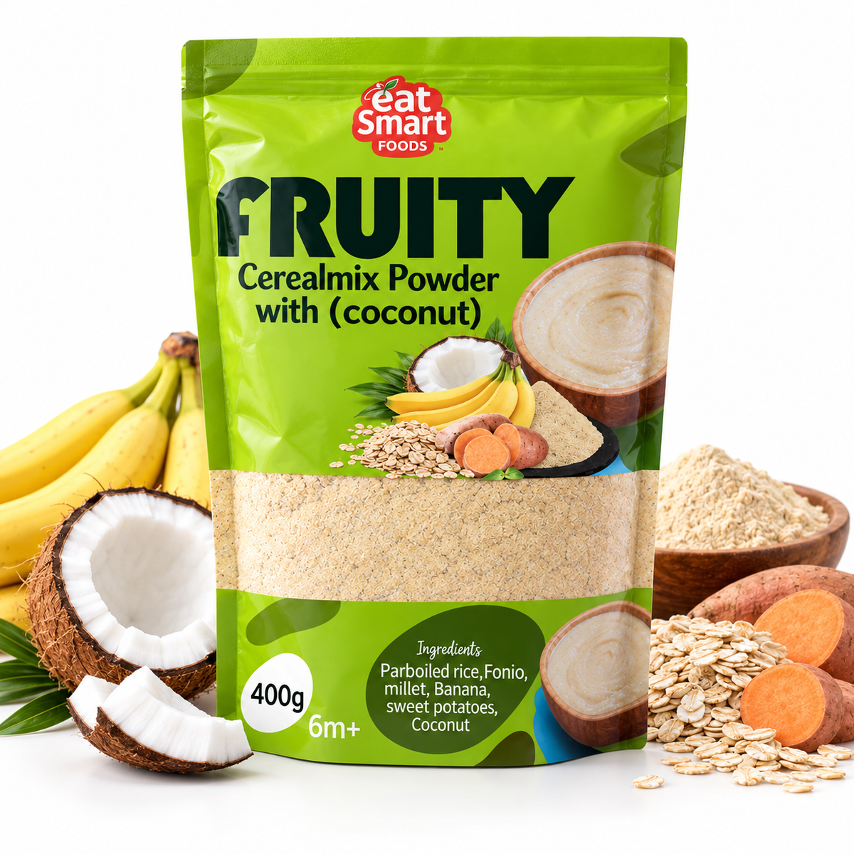 Eat Smart Fruity Cerealmix Powder with Coconut 400g - Beks Ghana