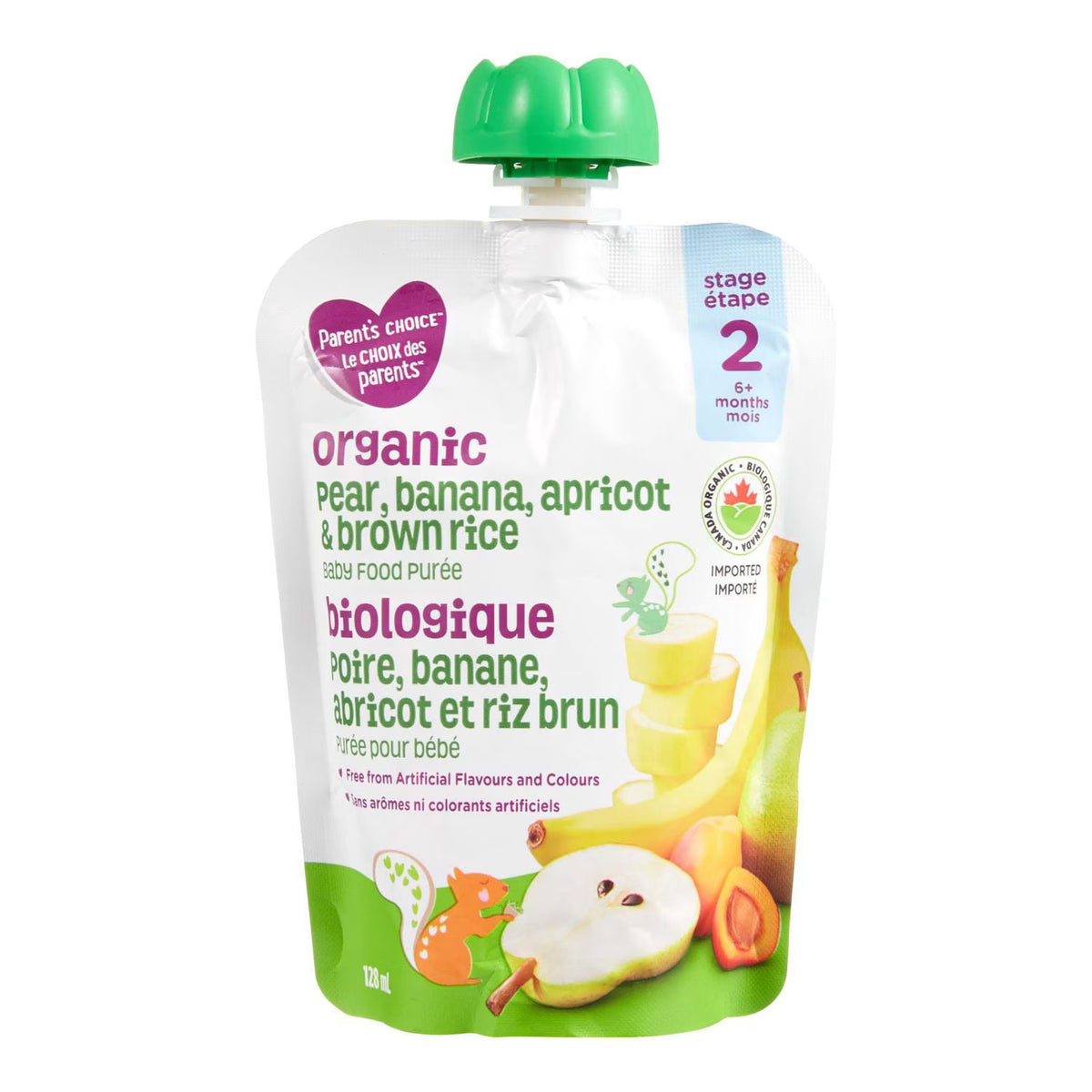 Parent's Choice Organic Banana Peach & Apricot Puree 128ml