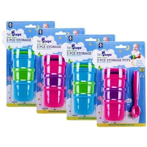 First steps 2 food storge pots & spoon 6m+ - Beks Ghana