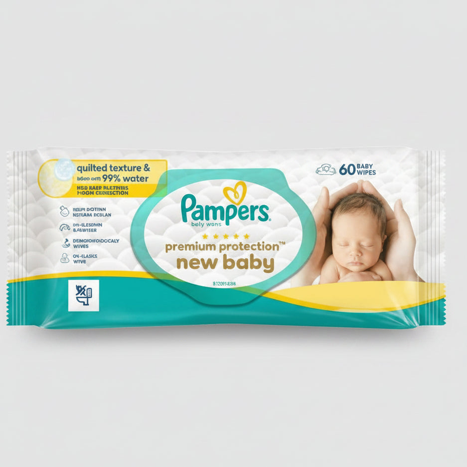 Pampers New Baby Wipes 60pcs, 99% Water
