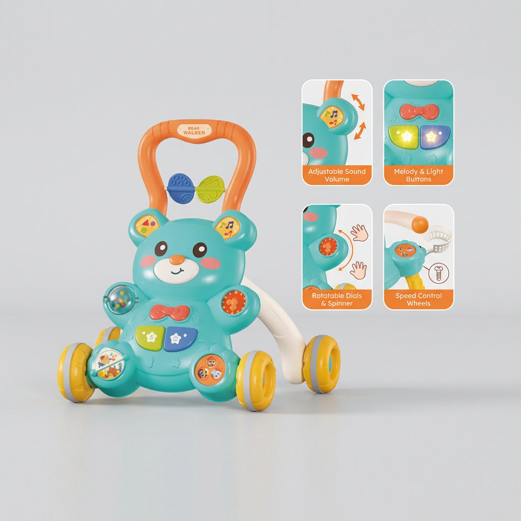 Bibi-inn 2-in-1 Baby Bear Walker & Activity Game Table 0m+