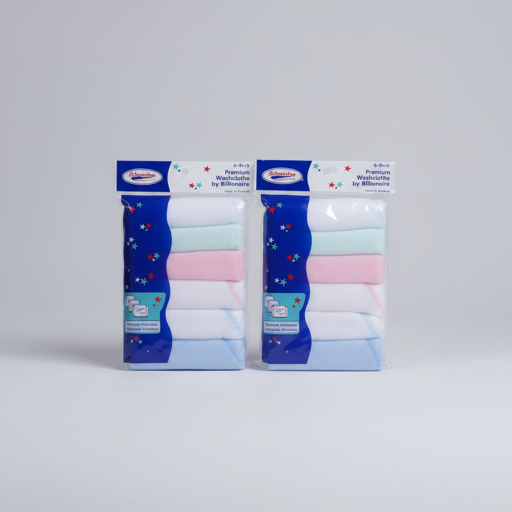 Billionaire 6-pack Premium Washcloths