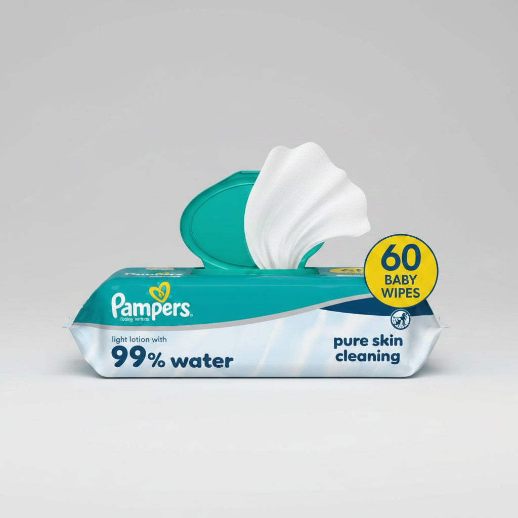 Pampers Baby Wipes 60pcs, 99% Water