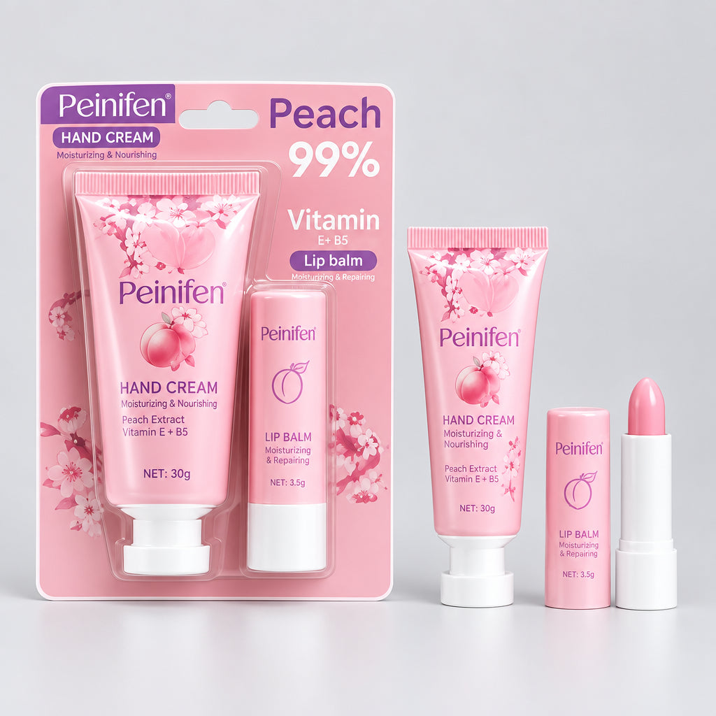 Peinifen Peach Hand Cream & Lip Balm