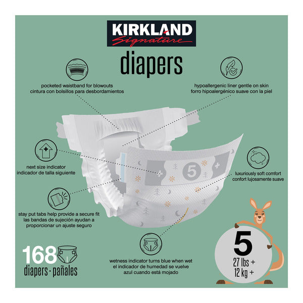 Kirkland Diapers Size 5 (12kg+, 168pcs)