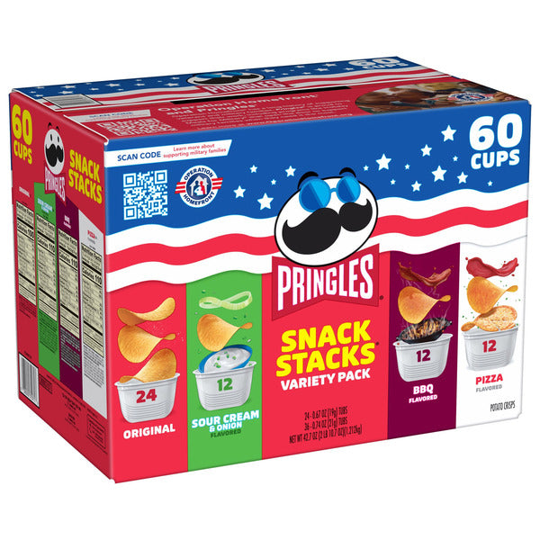 Pringles Snacks Cups Variety Pack 60 x 21g