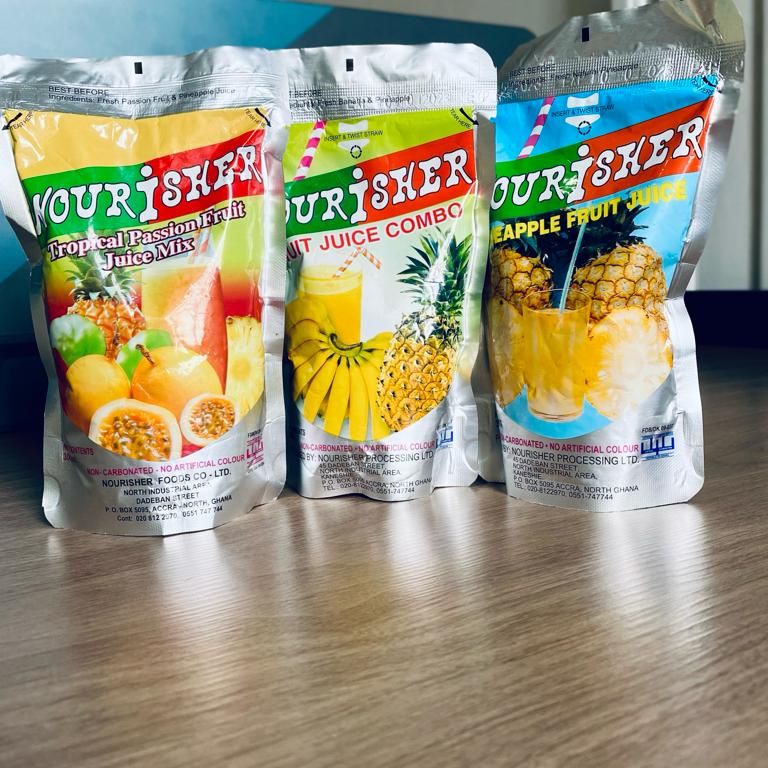 Nourisher Fruit Juice 300ml Pouches - Beks Ghana