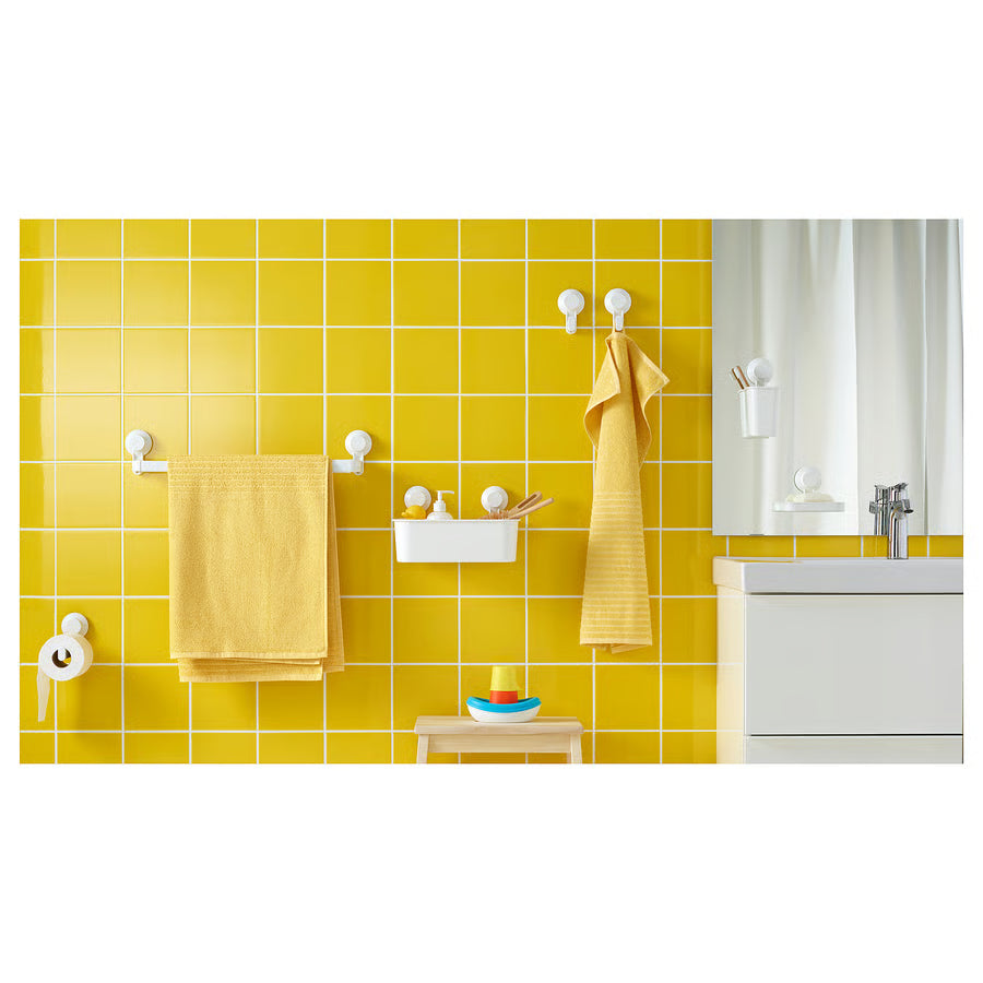 Tisken Hook with suction cup, white, by Ikea
