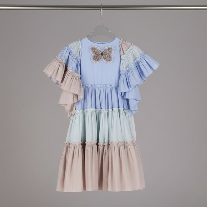 Nikola Ombria Tri-Color Cotton Dress 4-6 years