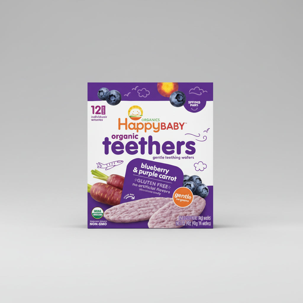 Happy Baby Organic Teethers Blueberry & Purple Carrot