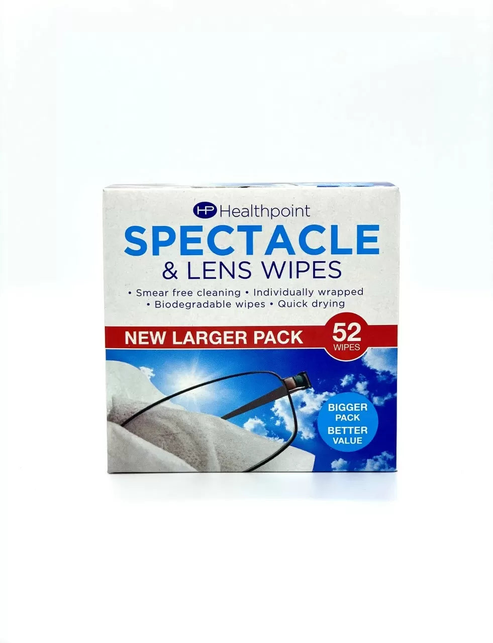 Healthpoint Spectacle & Lens Wipes, 52wipes