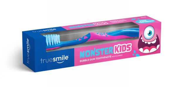 True Smile Monster Kids Toothbrush & Bubble Gum Toothpaste 75ml
