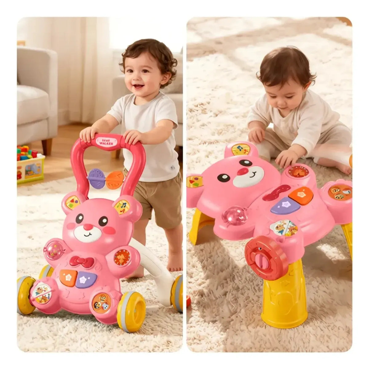 Bibi-inn 2-in-1 Baby Bear Walker & Activity Game Table 0m+