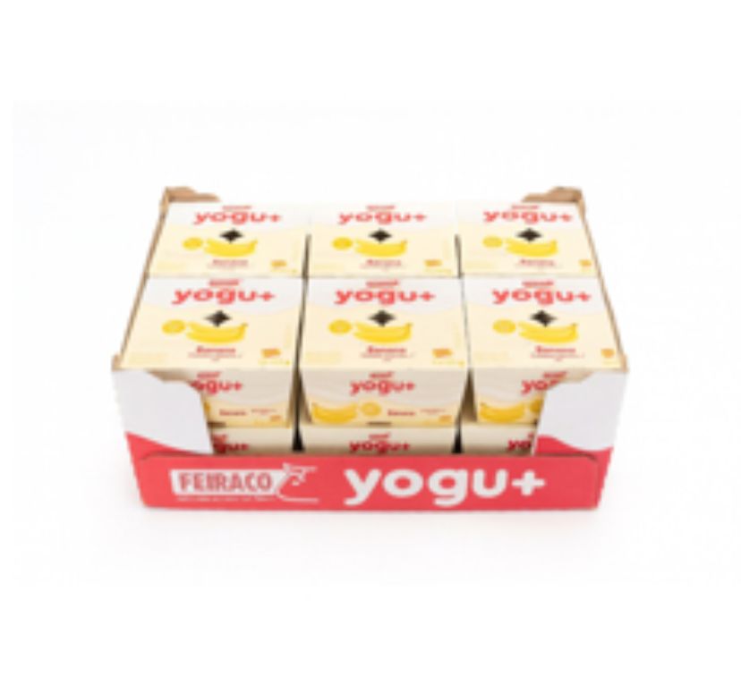Yogu + Banana tray (125g x3x4) packaging - available at Beks Ghana